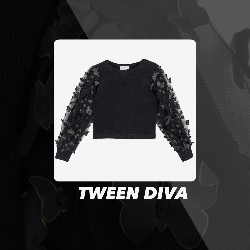 EUC Tween Diva 3D Butterfly Sweater